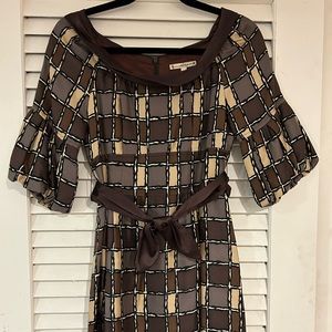 Nanette Lepore belted dress with bell sleeves.